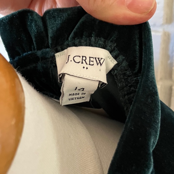 J. Crew Dark Green Velvet Midi Dress - Picture 2 of 9